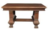 Antique Table, Italian Renaissance Revival Carved Walnut, Early 1900's!! - Old Europe Antique Home Furnishings