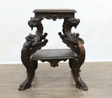 Antique Table, Occasional, Side, Renaissance Revival Griffin Carved Oak, Beauty!! - Old Europe Antique Home Furnishings