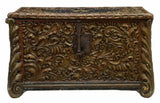 Antique Trunk, Chest, Heavily Carved Italian Polychrome Walnut, 18th / 19th C.! - Old Europe Antique Home Furnishings