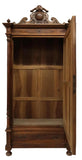 Antique Armoire, Mirrored, Italian Carved, Single Door, Walnut, Foliate, 1800's! - Old Europe Antique Home Furnishings