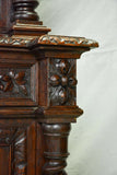 Antique Bookcase, French Cupboard, Carved Barley Twist Hunt,  1800's!! - Old Europe Antique Home Furnishings