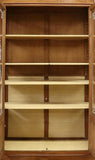 Antique Bookcase, Italian Walnut Etched Glass, Display, Bookcase, Early 1900s!! - Old Europe Antique Home Furnishings