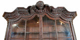 Antique Bookcase, Ornate Highly Carved Wooden Bookcase W / Glass Doors, 1800's - Old Europe Antique Home Furnishings
