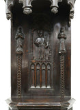 Antique Cabinet French Gothic Revival Figural, Heavily Carved, 1800s, 19th C.! - Old Europe Antique Home Furnishings