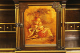 Antique Cabinet, French Marble Top Cabinet, Hand Painted Door, Early 1900's!! - Old Europe Antique Home Furnishings