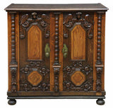 Antique Cabinet, Italian Baroque Style Walnut & Oak Cabinet, 19th C., Amazing! - Old Europe Antique Home Furnishings