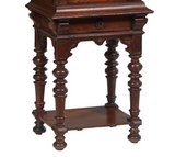 Antique Cabinet on Stand, Gothic, Continental, Carved, Walnut, Spindled, 1800s!! - Old Europe Antique Home Furnishings