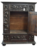 Antique Cabinets, Renaissance Revival, A Pair, Carved, Single Door, 1800's! - Old Europe Antique Home Furnishings