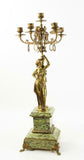 Antique Candelabra, Bronze and Marble, Green, 19th Century, 1800s, Gorgeous!! - Old Europe Antique Home Furnishings