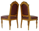 Antique Chairs, Dining, (6) French Napoleon III, Upholstered, Tack Trim, 1800's! - Old Europe Antique Home Furnishings