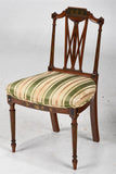 Antique Chairs, Dining, Silk, Set of Six, Edwardian Paint Decorated, Early 1900s!! - Old Europe Antique Home Furnishings