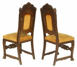 Antique Chairs, Side, Four French Carved Oak Side Paw Foot, Upholstered, 1800s!! - Old Europe Antique Home Furnishings