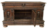 Antique Chest French Carved Wood Oak Judith & Holofernes, 1800s, Beautiful! - Old Europe Antique Home Furnishings