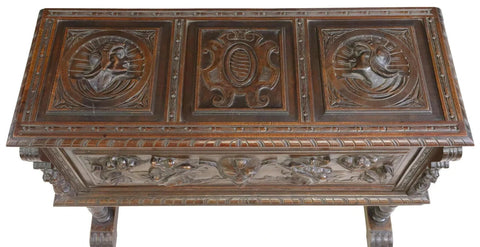 Antique Chest, Carved, on Stand, Spanish Renaissance Revival, Early 19 ...
