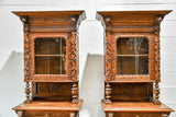 Antique Cupboards, French Matched Pair, Carved Wood, 92 1/2 H., Set of 2, 1800s! - Old Europe Antique Home Furnishings