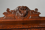 Antique Desk, Henri II Style Carved Oak Desk with Pull Out,Dark Wood Tone, 1800s - Old Europe Antique Home Furnishings