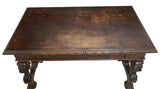 Antique Desk, Library, Carved, Spanish Renaissance Revival, 1800s!! - Old Europe Antique Home Furnishings