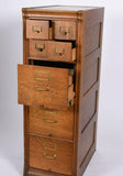 Antique File Cabinet, Oak Seven Drawer, Functional, 54 Ins., 3 Large Drawers! - Old Europe Antique Home Furnishings