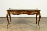 Antique French Desk, Plat, Louis XV Style Bureau, Parquetry Inlaid, 1800's!! - Old Europe Antique Home Furnishings