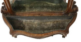 Antique Hall Stand, Jardiniere, Louis XV Style Mirrored, Rocaille Crest, 1800's!! - Old Europe Antique Home Furnishings