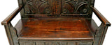 Antique Hall Tree / Bench, French Carved Wood Walnut, w/ Storage, 1800's,!! - Old Europe Antique Home Furnishings