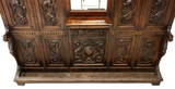 Antique Hall Tree, Italian Renaissance Revival, Carved Wood, Crest, Walnut, 1800 - Old Europe Antique Home Furnishings