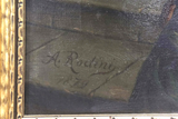 Antique Painting, Oil, After Schussele King Solomon & The Iron Worker, 1800s! - Old Europe Antique Home Furnishings