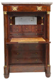 Antique Secretaire A Abattant, Desk, French Empire Style, Mahogany, Gilt, 1800s - Old Europe Antique Home Furnishings