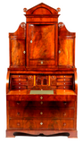 Antique Secretary Biedermeier, Mahogany, Lots of Drawers, Writing Surface, 1800s!! - Old Europe Antique Home Furnishings