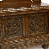 Antique Server, Sideboard, Monumental Continentall Renaissance Revival Carved Oak!! - Old Europe Antique Home Furnishings