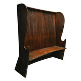 Antique Settee, Georgian Style High Back Curved, Carved, Old Paint, 1700 / 1800's! - Old Europe Antique Home Furnishings