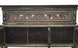 Antique Sideboard Cabinet Display, Italian Renaissance Revival Carved, 1900's! - Old Europe Antique Home Furnishings