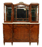 Antique Sideboard, French Louis XVI Style Burlwood Display, Gilt Metal, 1900's!! - Old Europe Antique Home Furnishings