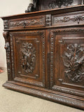 Antique Sideboard, Hunt Game, Highly Carved, German, Black Forest Style, 1800's! - Old Europe Antique Home Furnishings