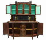 Antique Sideboard, Italian Art Nouveau Mahogany Swan, Gilt Metal, Early 1900's!! - Old Europe Antique Home Furnishings