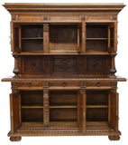 Antique Sideboard, Italian Renaissance Revival Walnut, Cornice, Early 1900's! - Old Europe Antique Home Furnishings