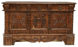 Antique Sideboard, Motorized TV Stand, Continental Carved Walnut Stand!! - Old Europe Antique Home Furnishings