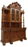 Antique Sideboards, Monumental, Renaissance Revival Walnut, Pair, Carved, 1800s - Old Europe Antique Home Furnishings