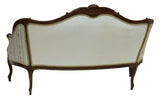 Antique Sofa, Settee, French Louis XV Style Walnut Salon, Striped Floral 1800's! - Old Europe Antique Home Furnishings