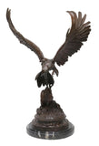Antique Statue, Bronze Falcon, After Jules Moigniez (D.1894) , 25"H, 1800's! - Old Europe Antique Home Furnishings