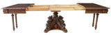 Antique Table, Renaissance Revival, Carved, Extension, Pedestal, Apron, 1800's! - Old Europe Antique Home Furnishings