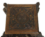 Antique Table, Side, Renaissance Revival Carved Griffin, Shield Design, 1800's! - Old Europe Antique Home Furnishings