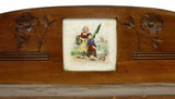 Antique Hall Bench, Art Nouveau Carved Walnut, Hall Way, early 1900s, Gorgeous! - Old Europe Antique Home Furnishings