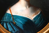 Antique Painting, Oil on Canvas, Portrait of Young Lady, Oval Framed, 1800s !! - Old Europe Antique Home Furnishings