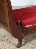 Antique Bed, Day Bed, French Empire Style, Mahogany, Bronze Swan Mount, 1800's!! - Old Europe Antique Home Furnishings