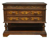 Antique Bedroom Set, Italian, Carved Walnut Renaissance Revival, Set of 5, 1900s - Old Europe Antique Home Furnishings