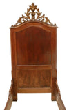 Antique Beds, Italian, Pair, Italian Paneled Walnut Beds, Carved Crest, 1800's! - Old Europe Antique Home Furnishings