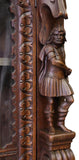 Antique Bookcase, French Renaissance Revival, Carved Oak , Scrolls, Masks, 1800s - Old Europe Antique Home Furnishings