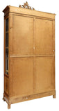Antique Bookcase, Italian Walnut Etched Glass, Display, Bookcase, Early 1900s!! - Old Europe Antique Home Furnishings