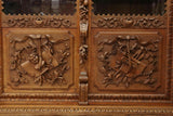 Antique Bookcase, Library, French, Carved Oak, The Arts, Glazed Doors, 1800's!! - Old Europe Antique Home Furnishings